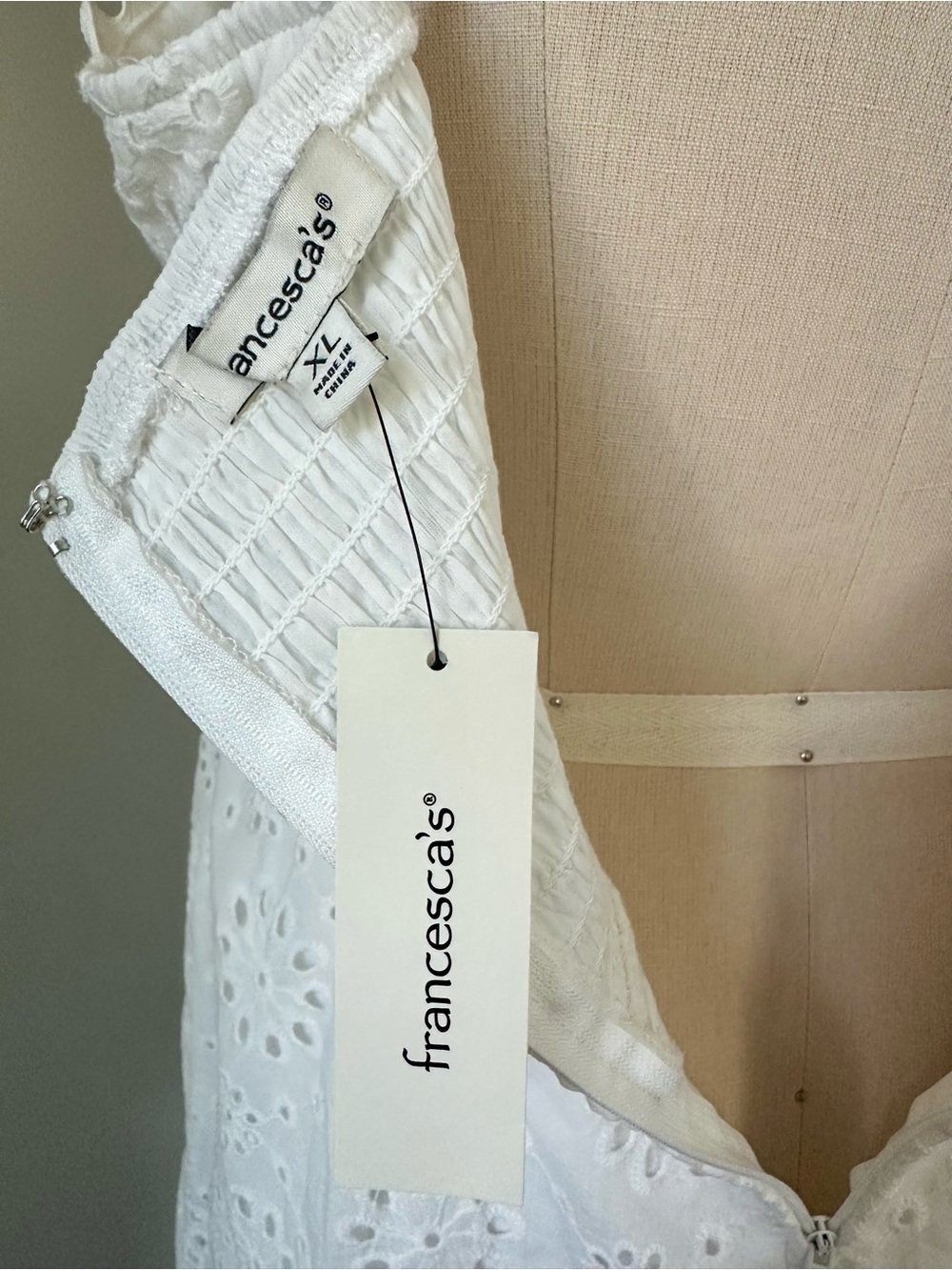 NWT Francesca's Collections Roxanne Ric Rac Eyelet Mini Dress - Picture 7 of 11